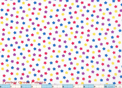 Blue Red Yellow Stars - Blue 1yd26"