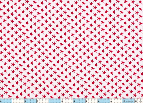 Red Stars White Quilt Cotton