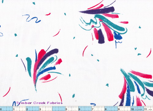 Splash - Red Teal Navy White Fabric