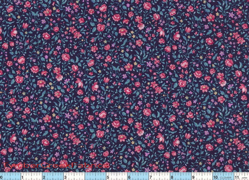 Hot Pink Teal Navy Floral