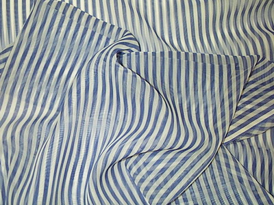 Royal Blue White Sheer Decor