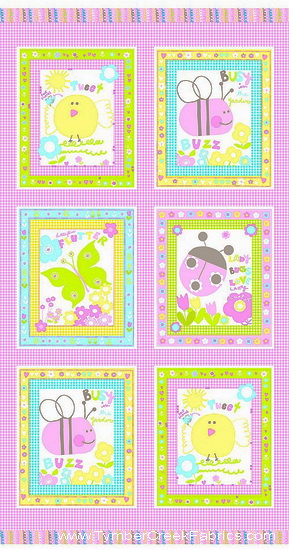 Scribbles Butterfly Tweet Fabric Panel