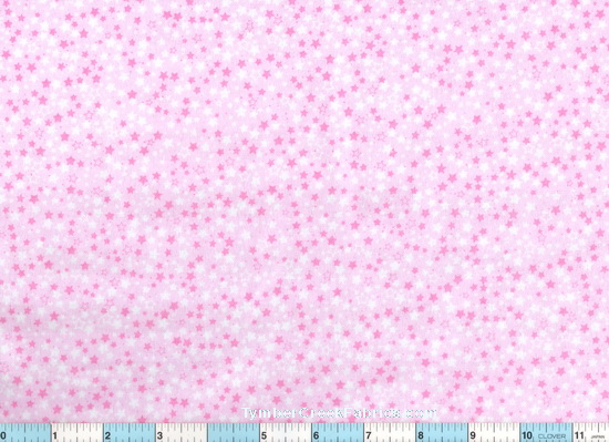 Pink White Stars Flannel