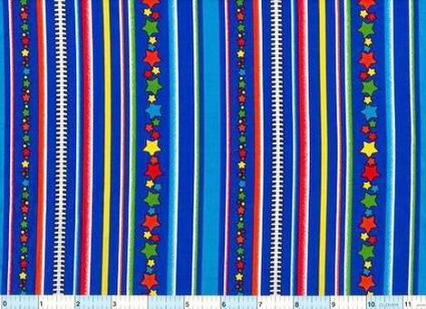 Blue Stripes - Red Green Stars