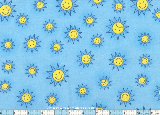 Smiley Suns 1yd 24" Flannel