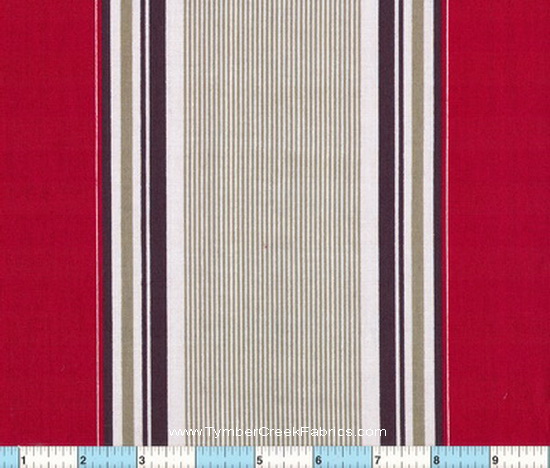 Southwest Red Gray Stripe Fabric