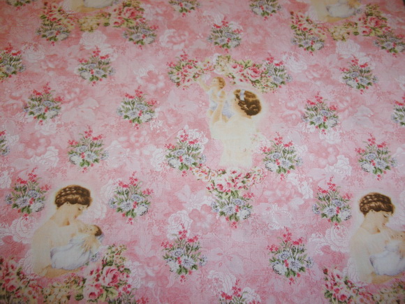 Tender Moments Mother-Baby Pink Fabric 1yd34"