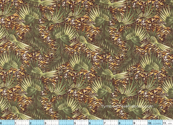 Safari Tropical Leaves  Tiger Emerald