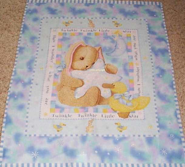 Twinkle Twinkle Little Bunny Star Fabric Panel
