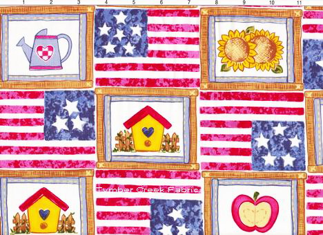 USA Flags Birdhouse Apples