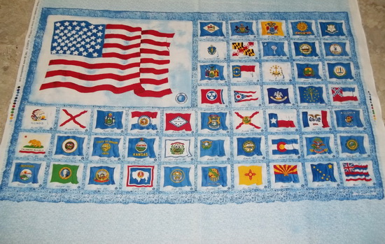USA Flag Union States Year Quilt/Wall Panel