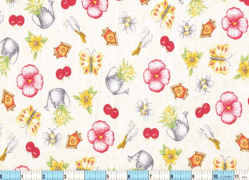 Red Flowers Watering Cans Butterflies