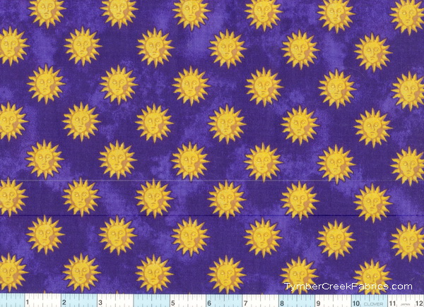 Zodiac Man in the Moon Royal Blue Cotton