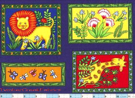Zoology Jungle Theme Patch Fabric